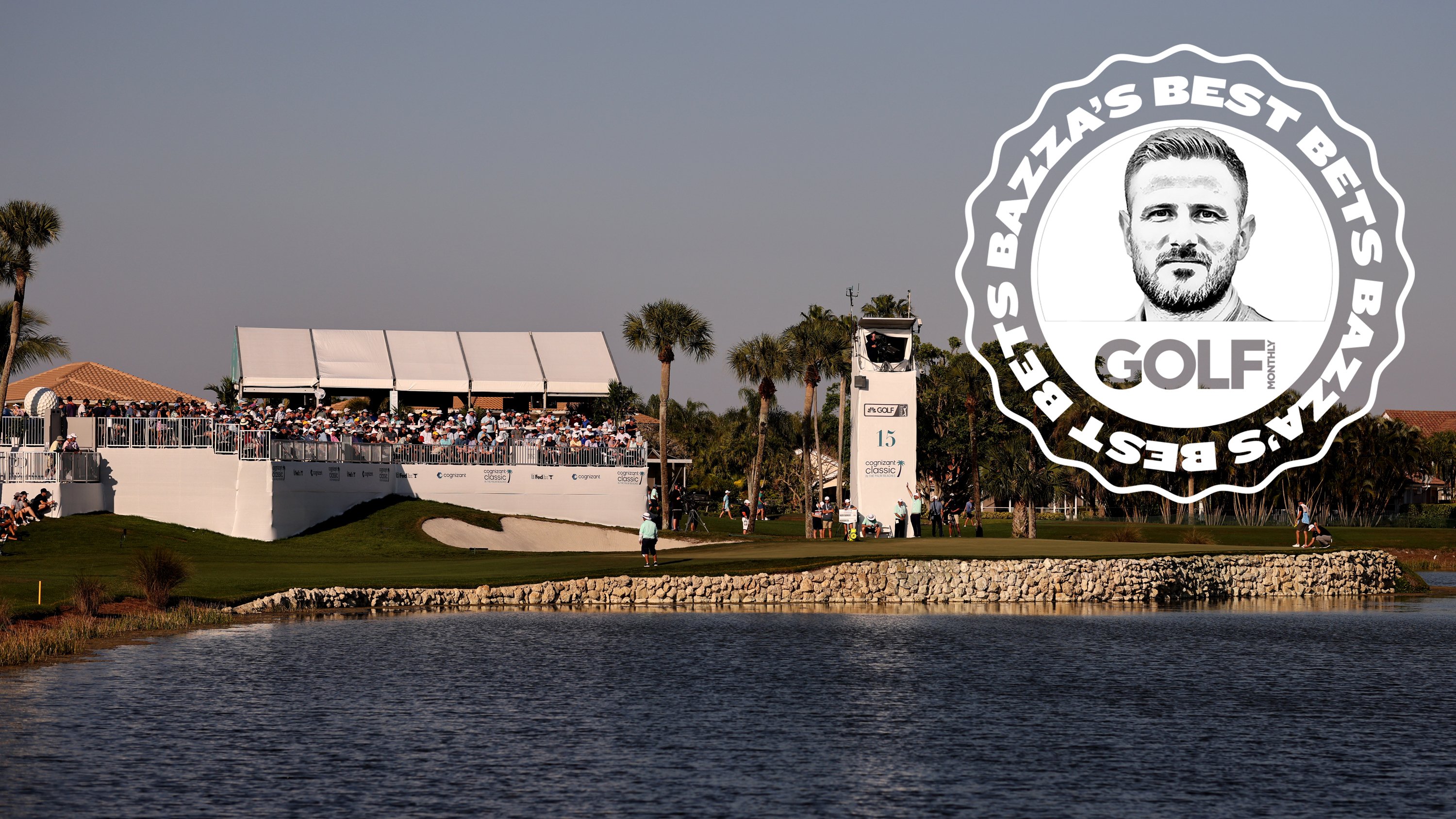 Cognizant Classic 2026 host venue PGA National with an inset image of the Bazza's Best Bets logo