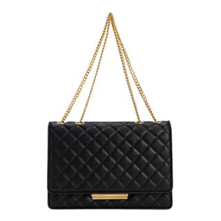 Charles & Keith Push-Lock Quilted Crossbody Bag