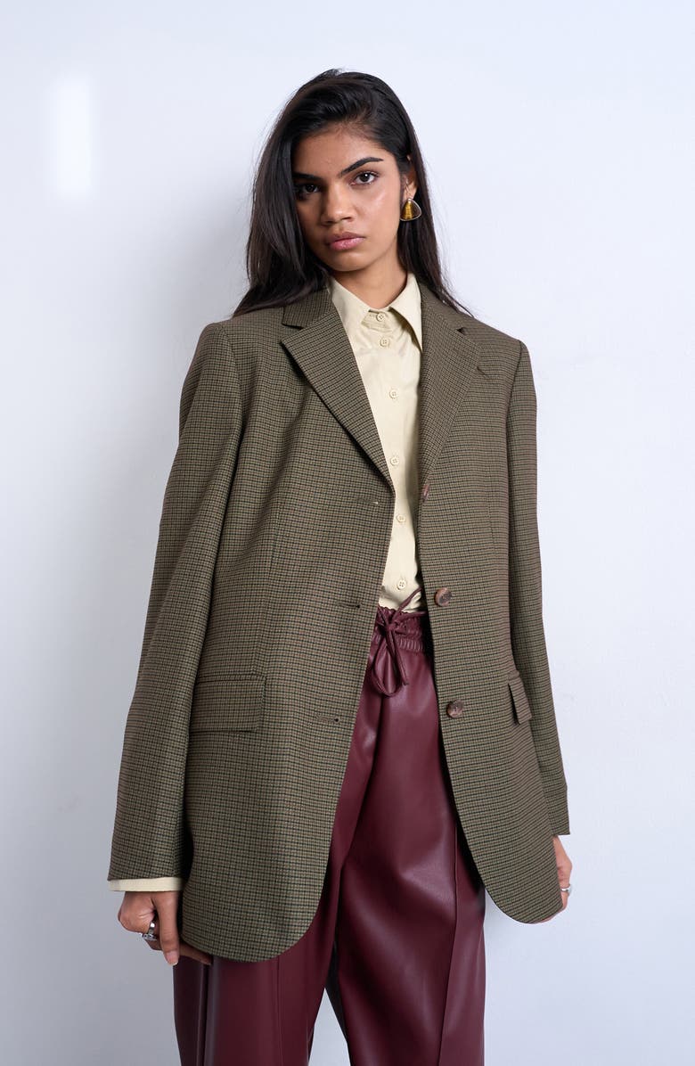 Oversize Houndstooth Blazer