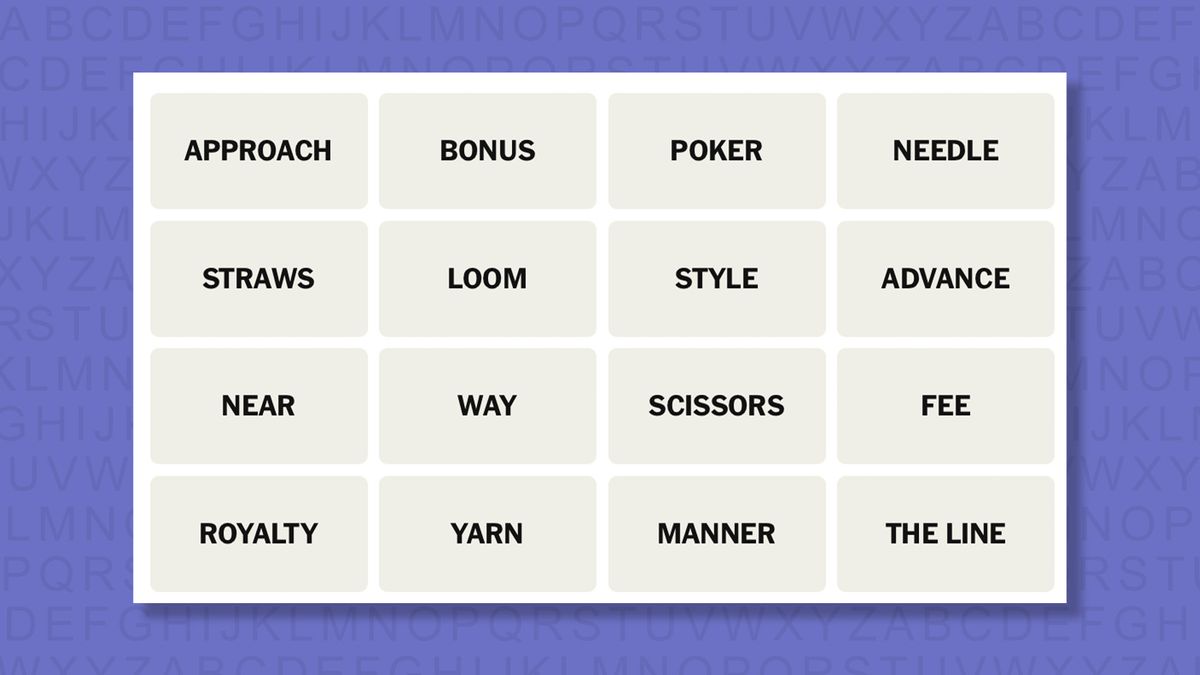 NYT Connections hints for game 974 on a purple background