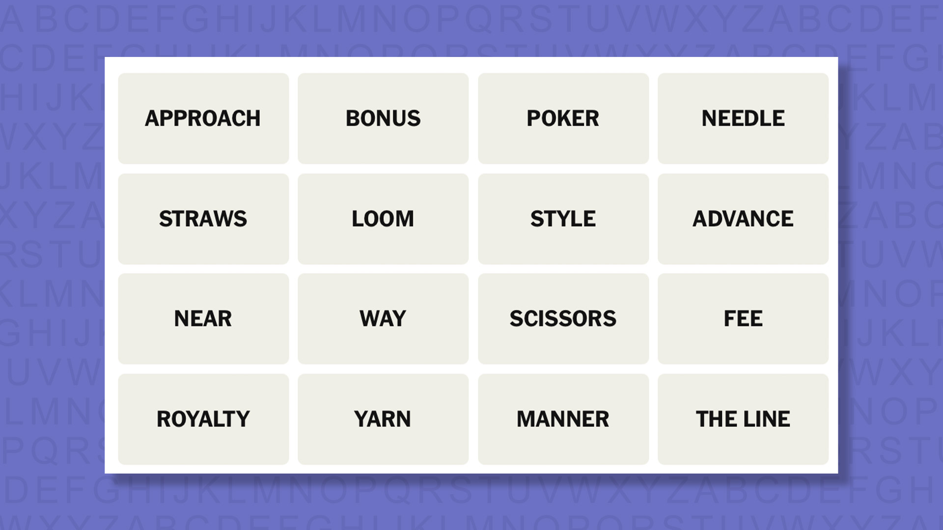 NYT Connections hints for game 974 on a purple background