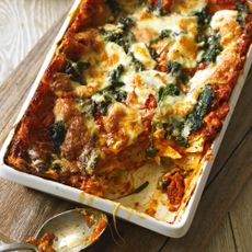 Tomato, spinach and three cheese lasagne recipe