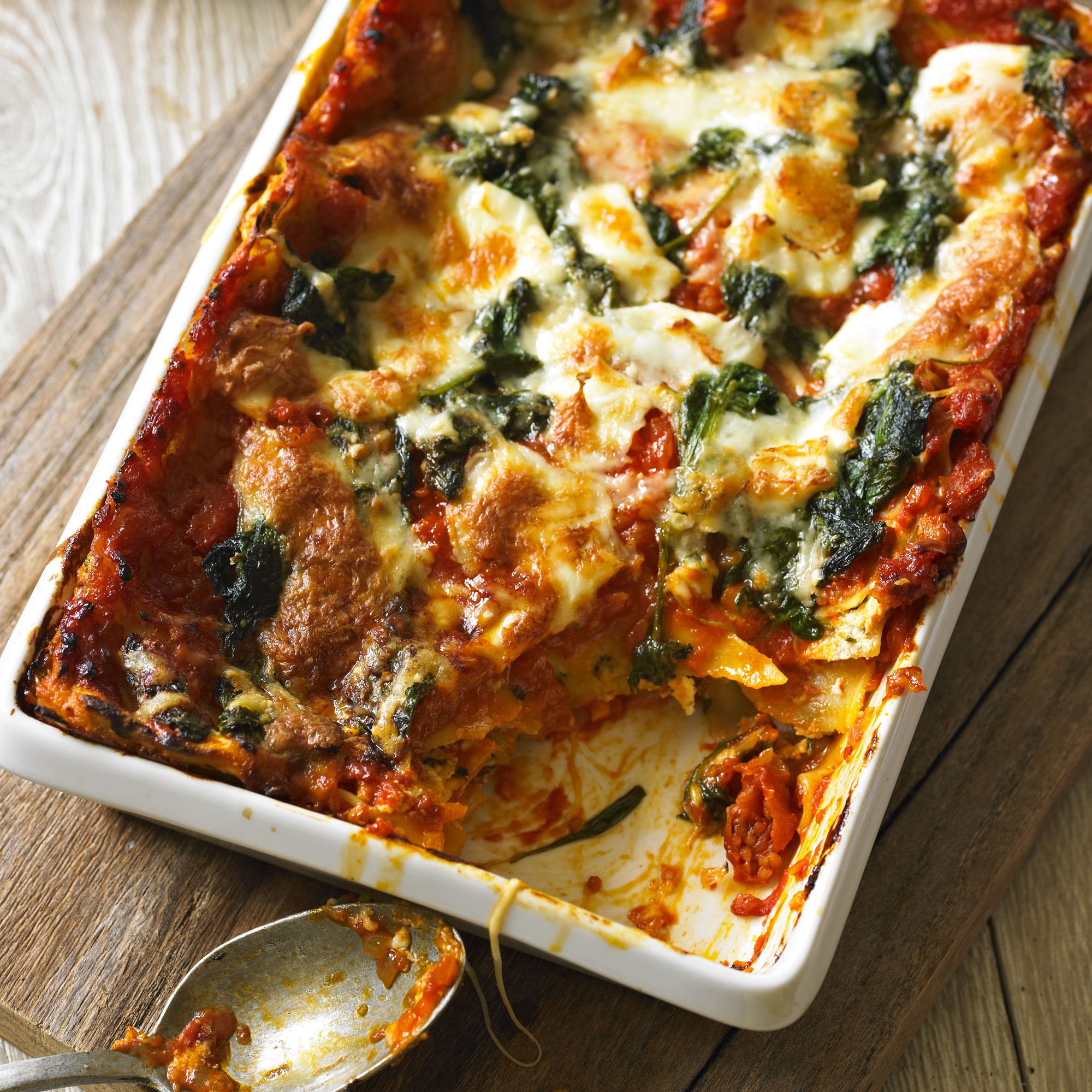 Tomato, Spinach and Three-Cheese Lasagne | Dinner Recipes | Woman & Home