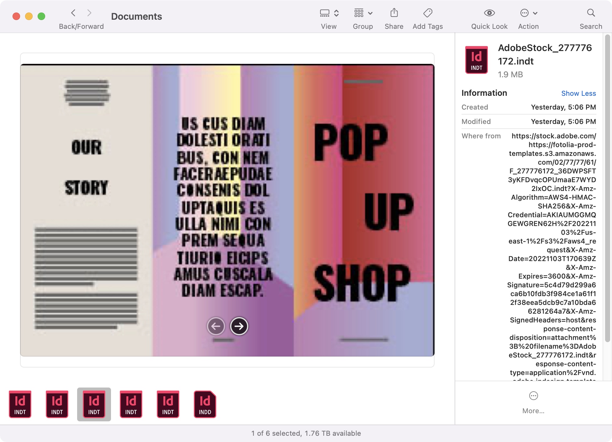 Adobe InDesign in use