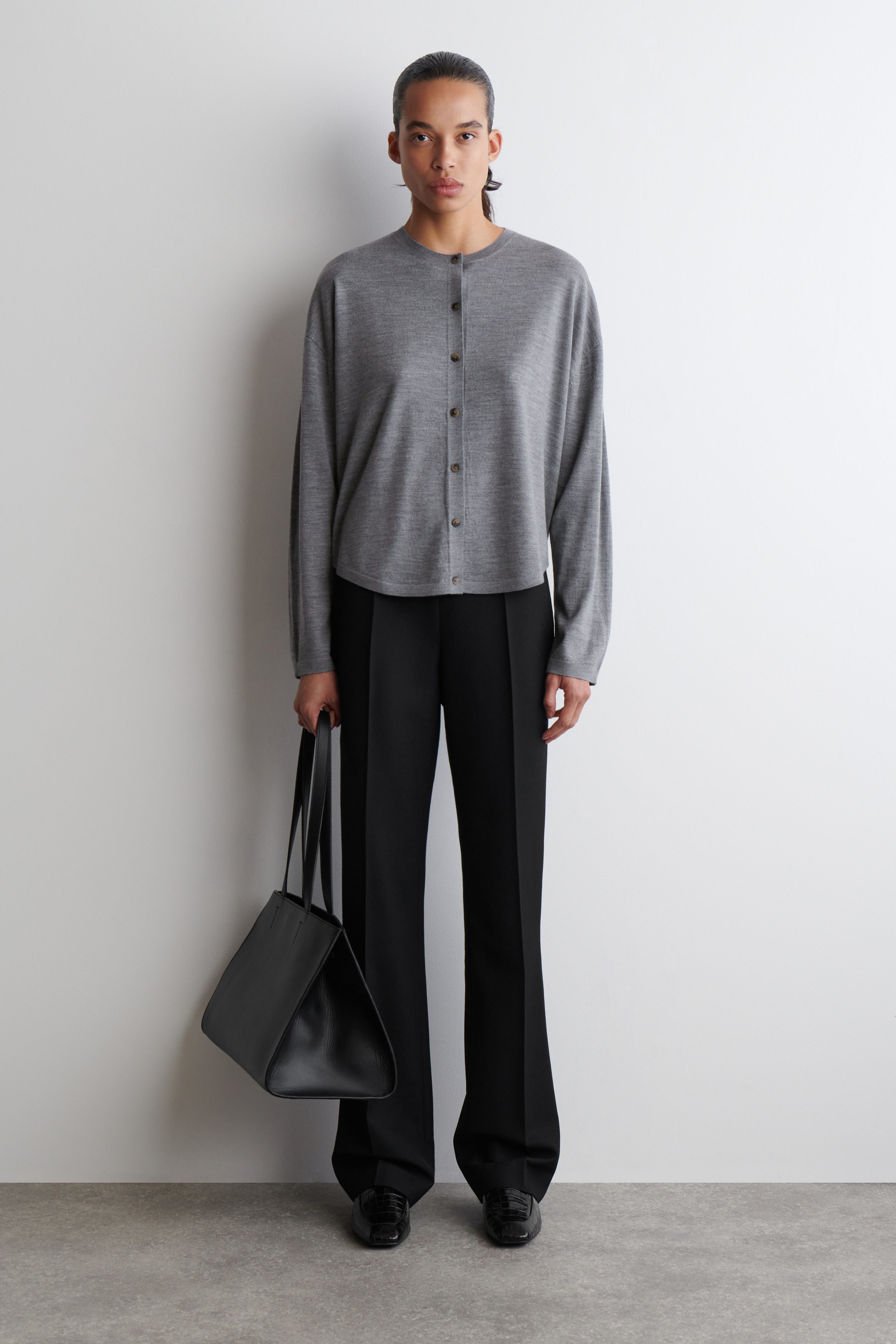 Circle-Cut Merino Wool Cardigan