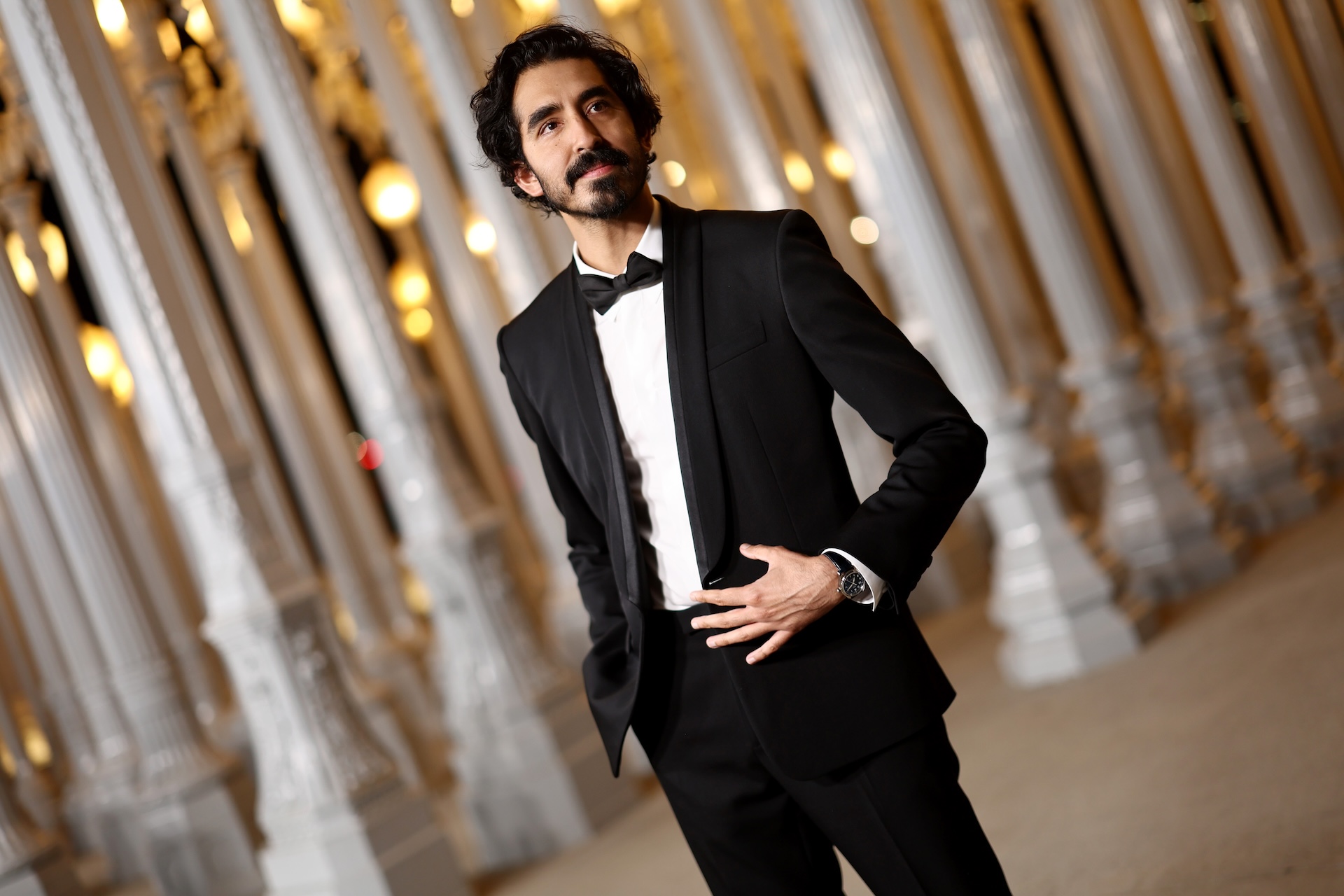 Dev Patel, wearing Gucci, attends the 2024 LACMA Art+Film Gala, Presented By Gucci at Los Angeles County Museum of Art on November 02, 2024 in Los Angeles, California.