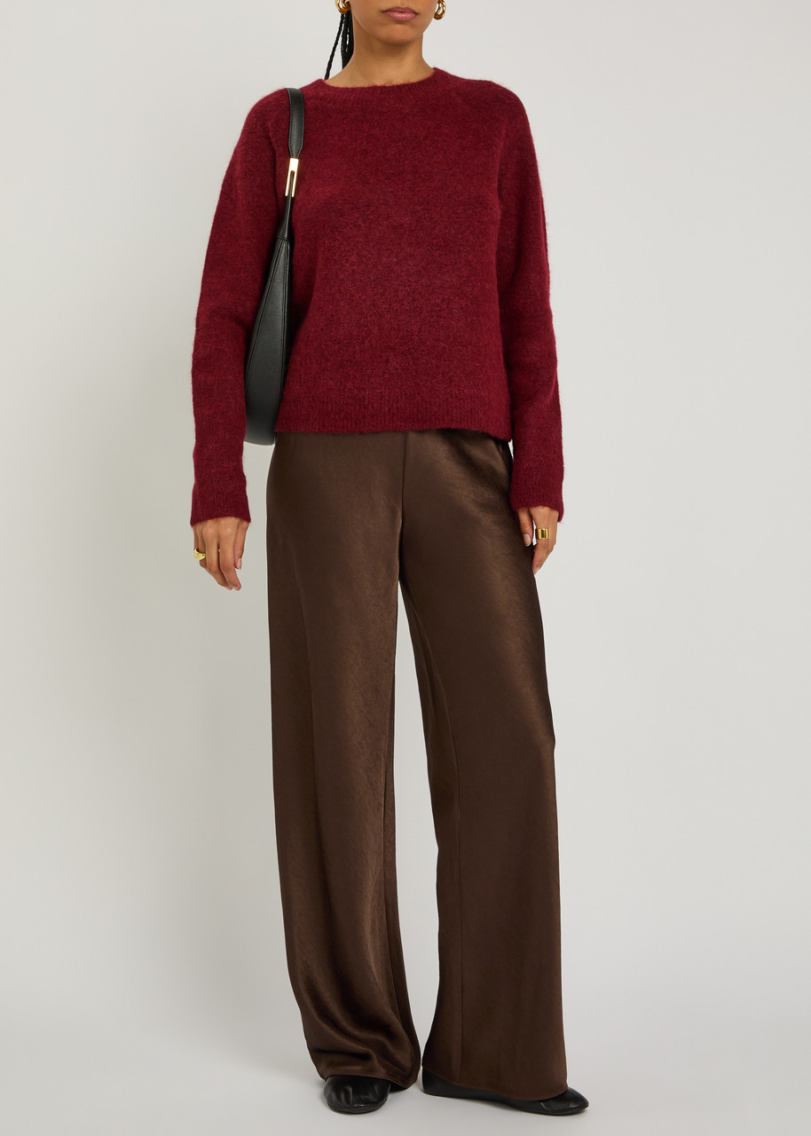 Straight-Leg Satin Trousers