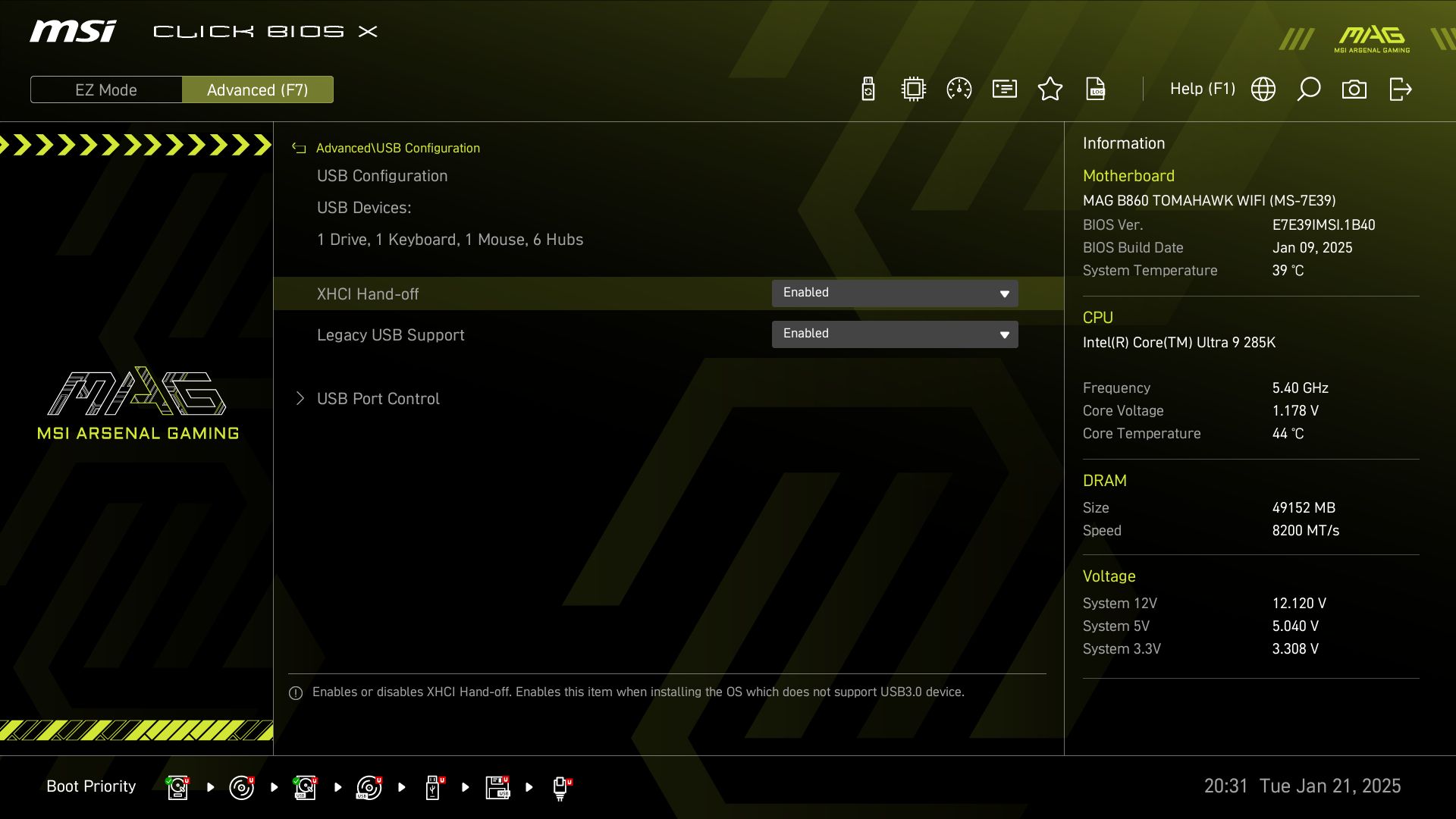 MSI MAG B860 Tomahawk Wifi
