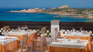 The Cascata breakfast buffet restaurant at La Marinedda hotel, Sardinia