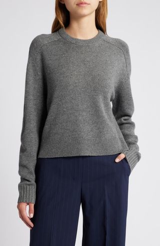 Cashmere Crewneck Crop Sweater