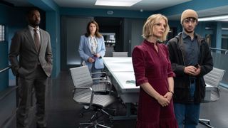 Gabriel (AKI OMOSHAYBI), Elinor Shaw (JULIE GRAHAM), Dr Nikki Alexander (EMILIA FOX) & Velvy (ALASTAIR MICHAEL) in Silent Witness season 27