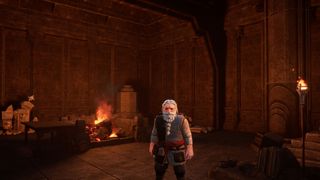 Return to Moria coal - a dwarf stands near a Stone Hearth