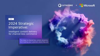 Dark background with light text that says 2024 Strategic Imperative: Intelligent content delivery for channel-less commerce