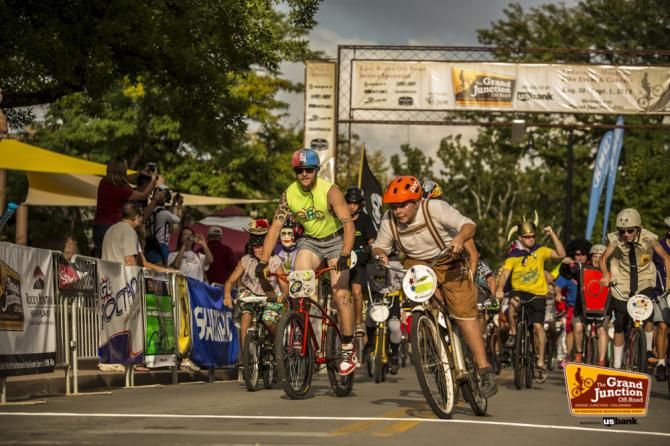 Racers in action