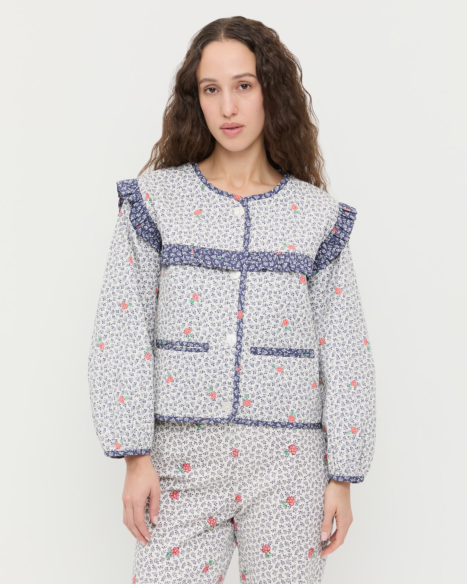 Winslet Jacket - Blue Floral / Xxs