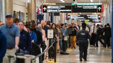 Long security lines are seen at Atlanta&rsquo;s Hartsfield-Jackson International Airport. 