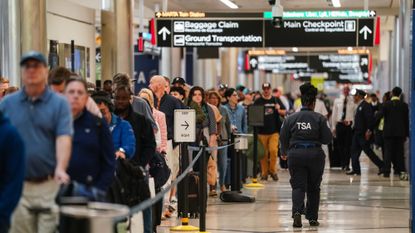 Long security lines are seen at Atlanta&rsquo;s Hartsfield-Jackson International Airport. 