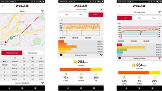 Polar Flow app screengrabs