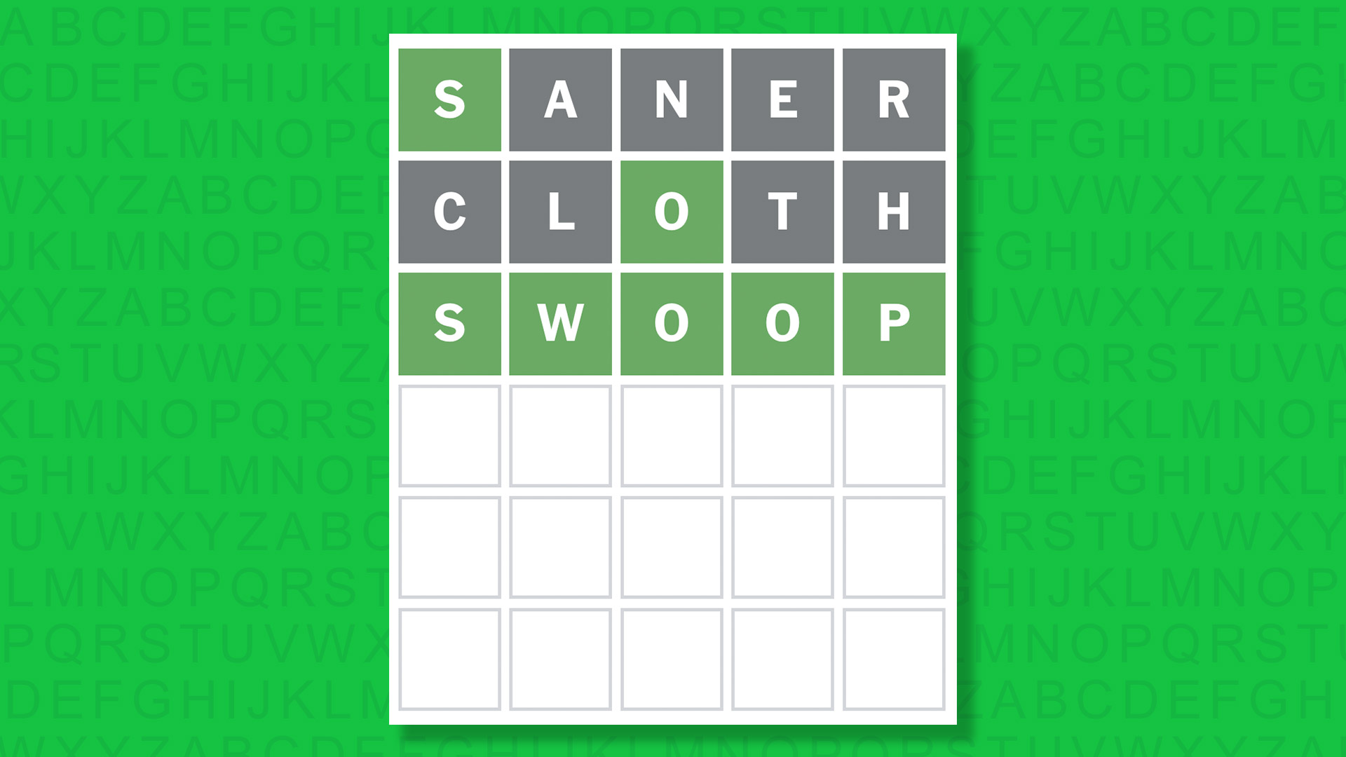 NYT Wordle answer for game 1692 on a green background