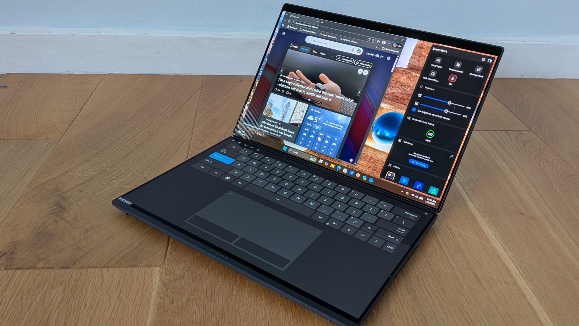 The Asus Zenbook Duo 2026 on a desk