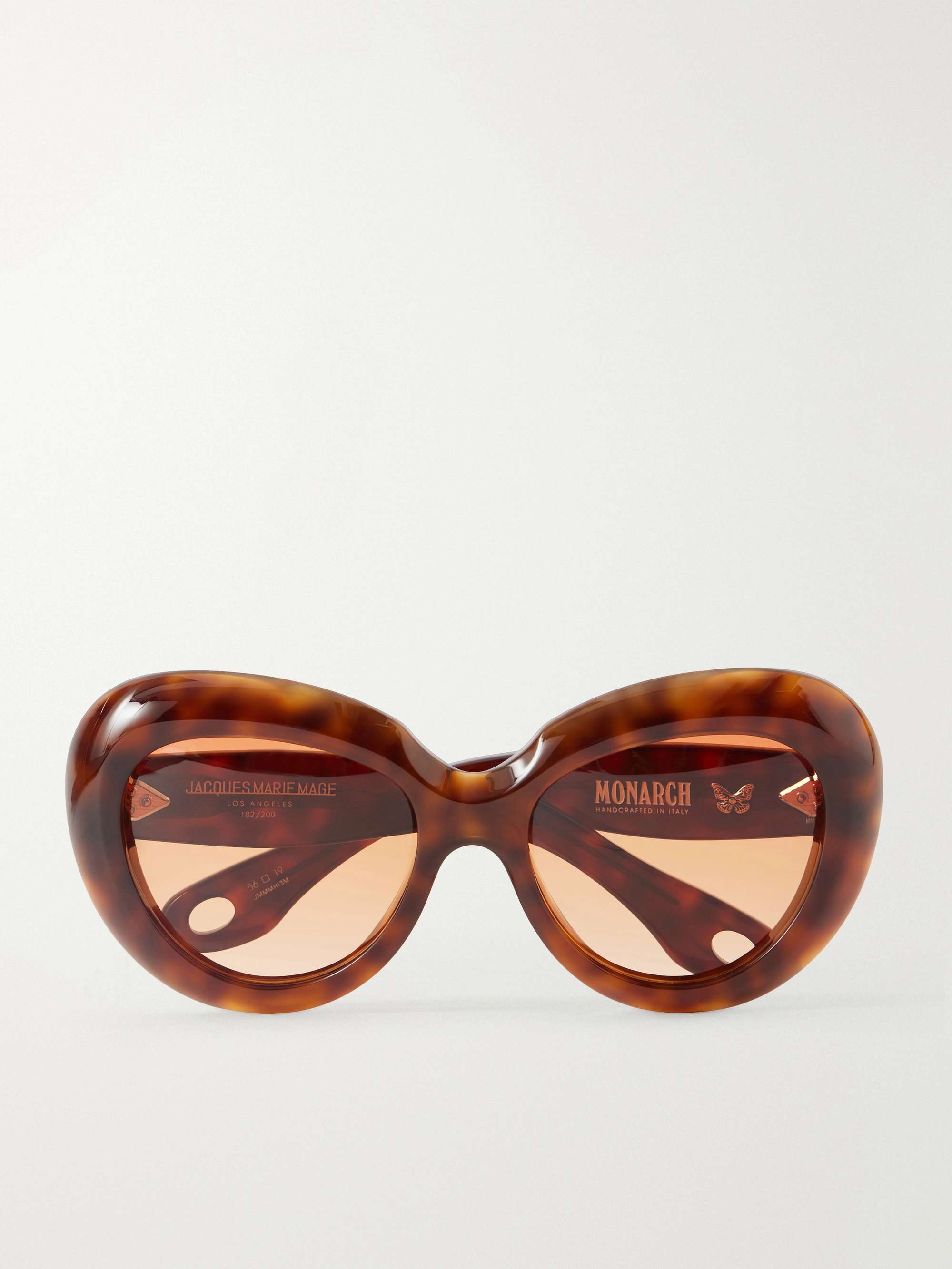 Monarch Round-Frame Tortoiseshell Acetate Sunglasses