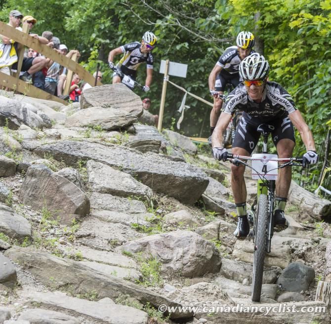 Max Plaxton (Cannondale Factory Racing leading the chase)