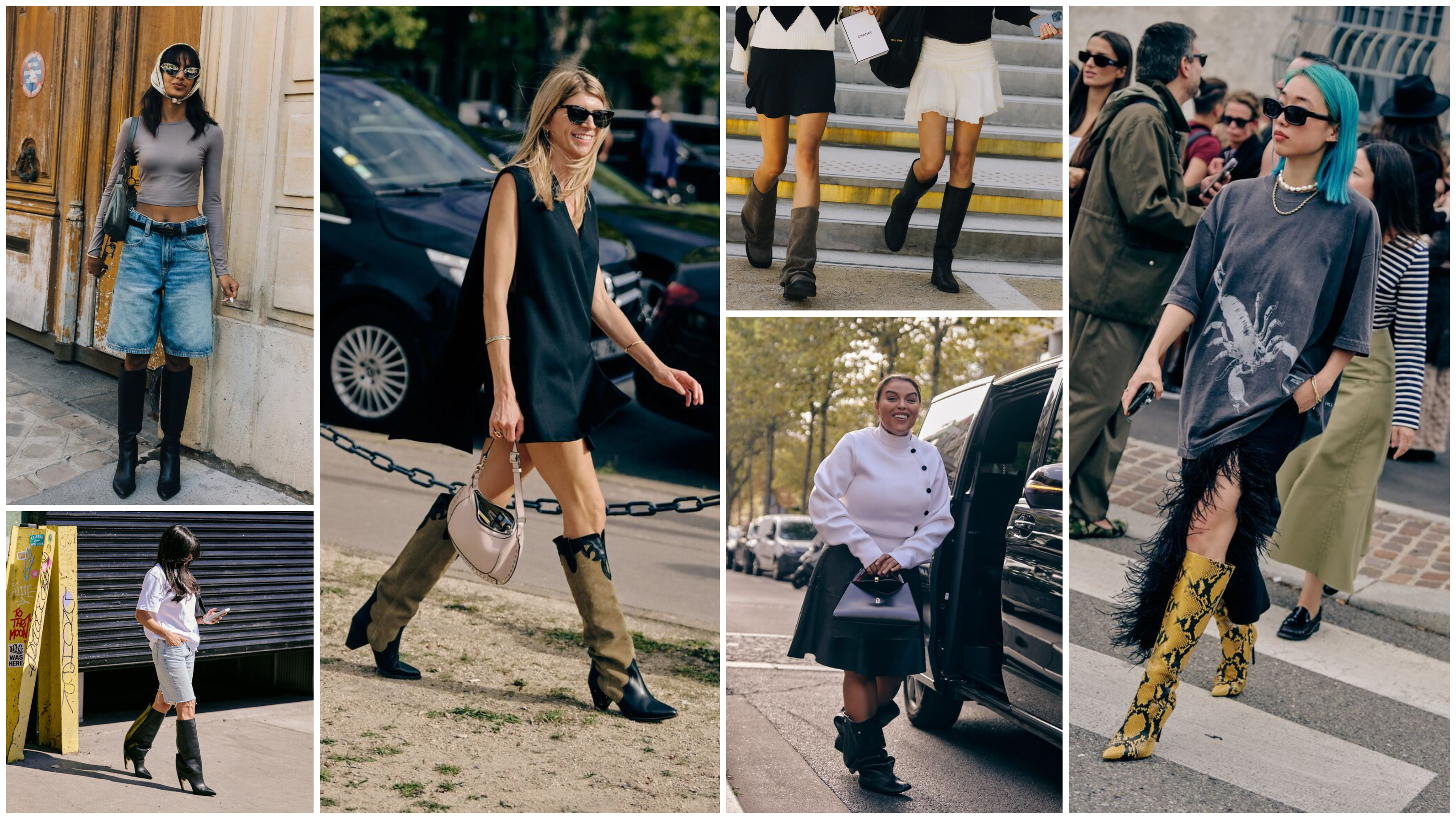 fall boot trends shown on women at fashion week