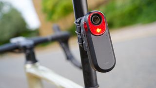 Image shows a rear light mounted on a bike