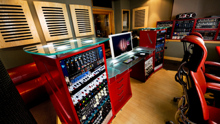 Rack setup in a professional recording studio