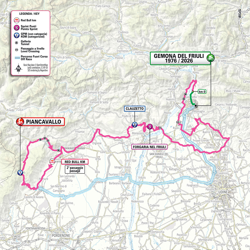Route information for the 2026 Giro d'Italia