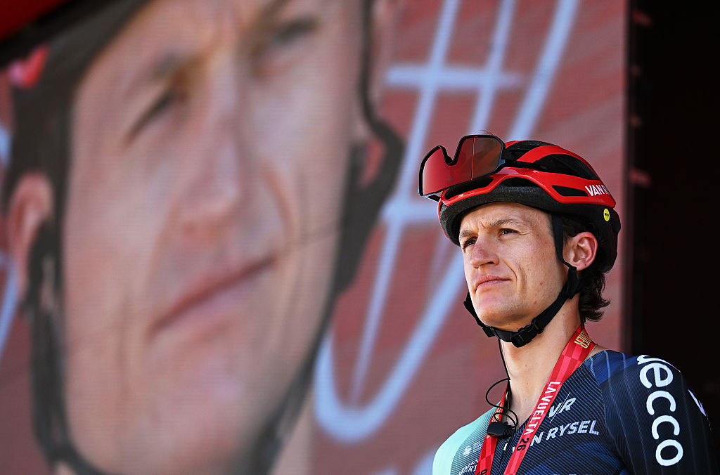 Felix Gall (Decathlon CMA CGM) prior to stage 21 of the 2026 Vuelta a Espa&ntilde;a in Granada, Spain. (Photo by Tim de Waele/Getty Images)