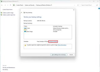 Windows 11 change backup schedule