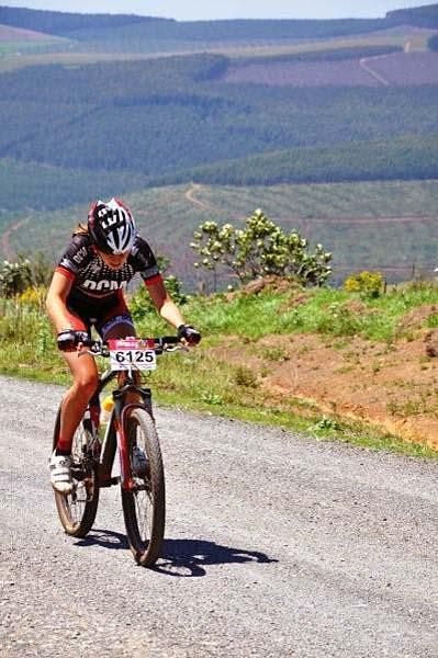 Candice Neethling puts in an impressive ride in the half marathon.