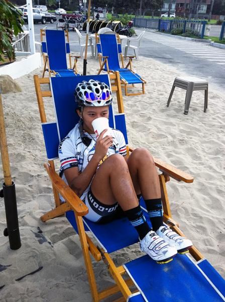 Coryn Rivera on an off season spin in Santa Monica.