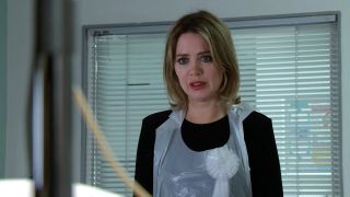 Abi at the hospital with Seb in Coronation Street