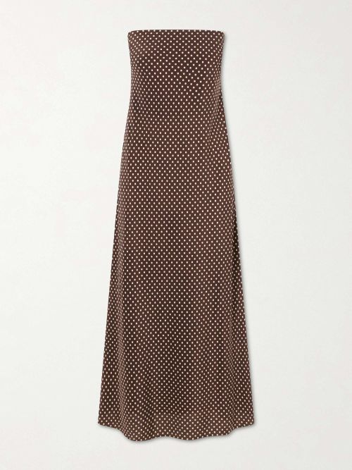 Bias Polka-Dot Silk-Crepe De Chine Midi Dress