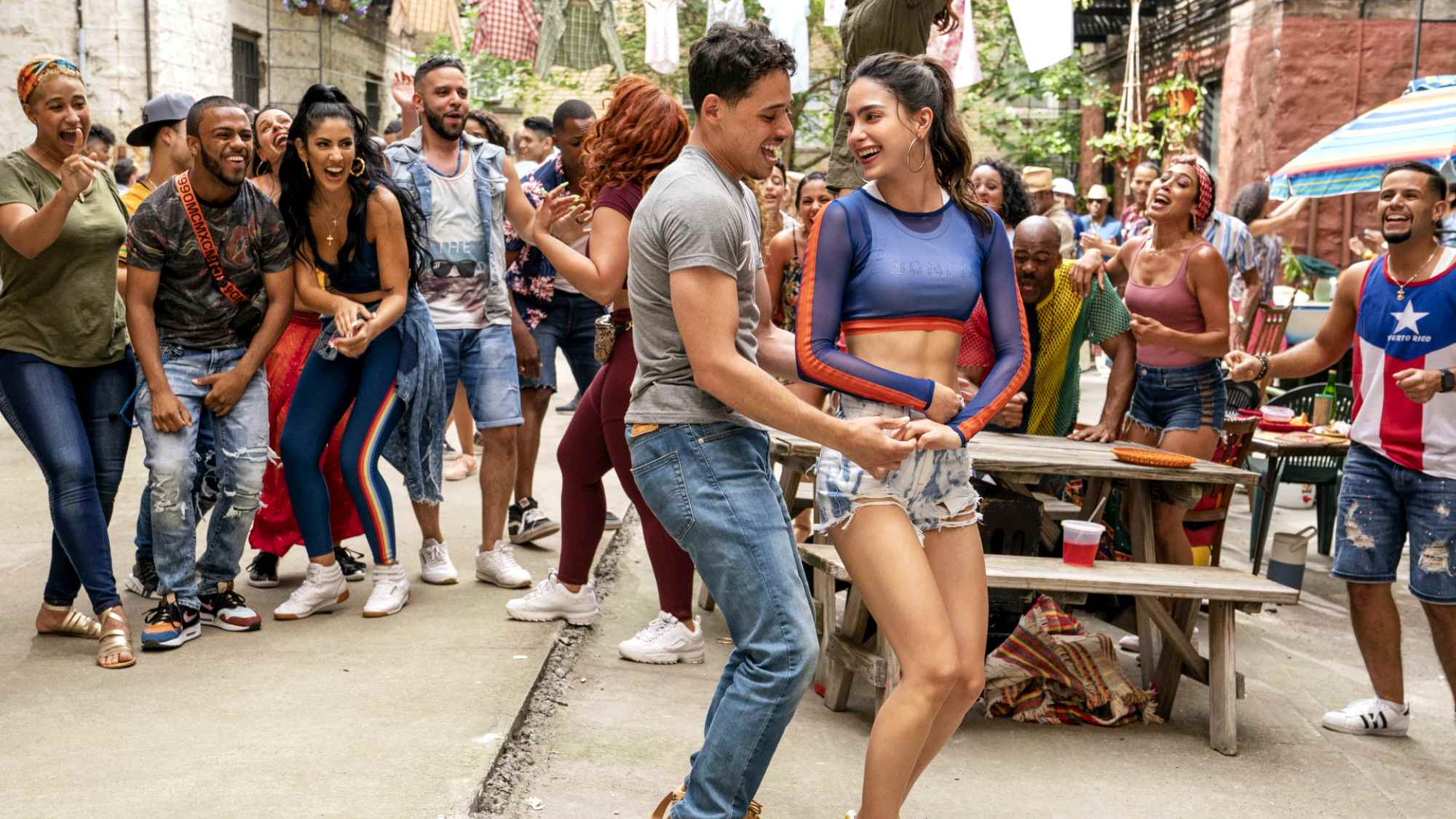 Anthony Ramos and Melissa Barrera dance in In the Heights