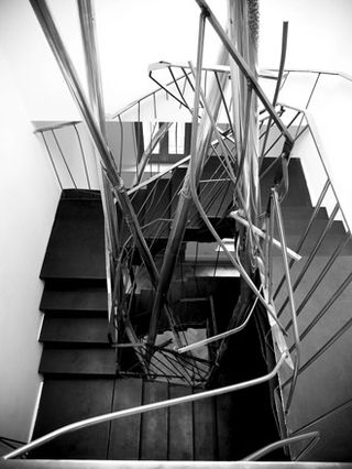Staircase painted in black colour