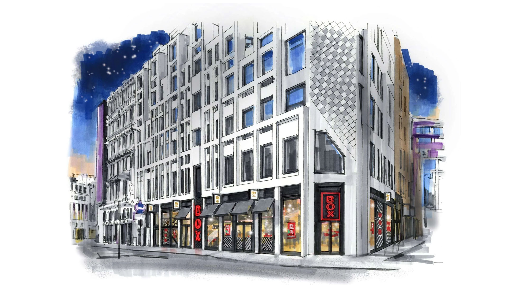 Box Piccadilly design illustration.