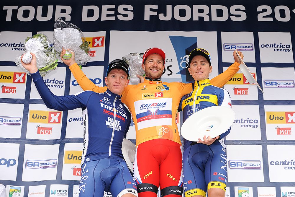 S&oslash;ren Kragh Andersen (Team Trefor-Blue Water), Marco Haller (Katusha) and Michael Olsson (Team Trefor-Blue Water)
