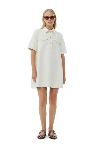 White Heavy Denim Mini Dress