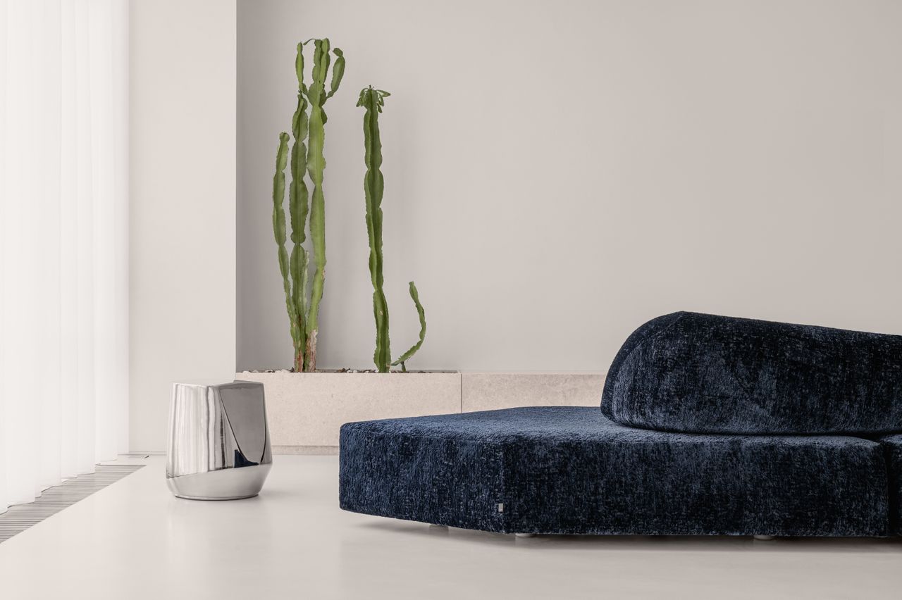 Blue edra sofa by Francesco Binfare