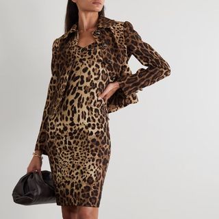 leopard print body con dress