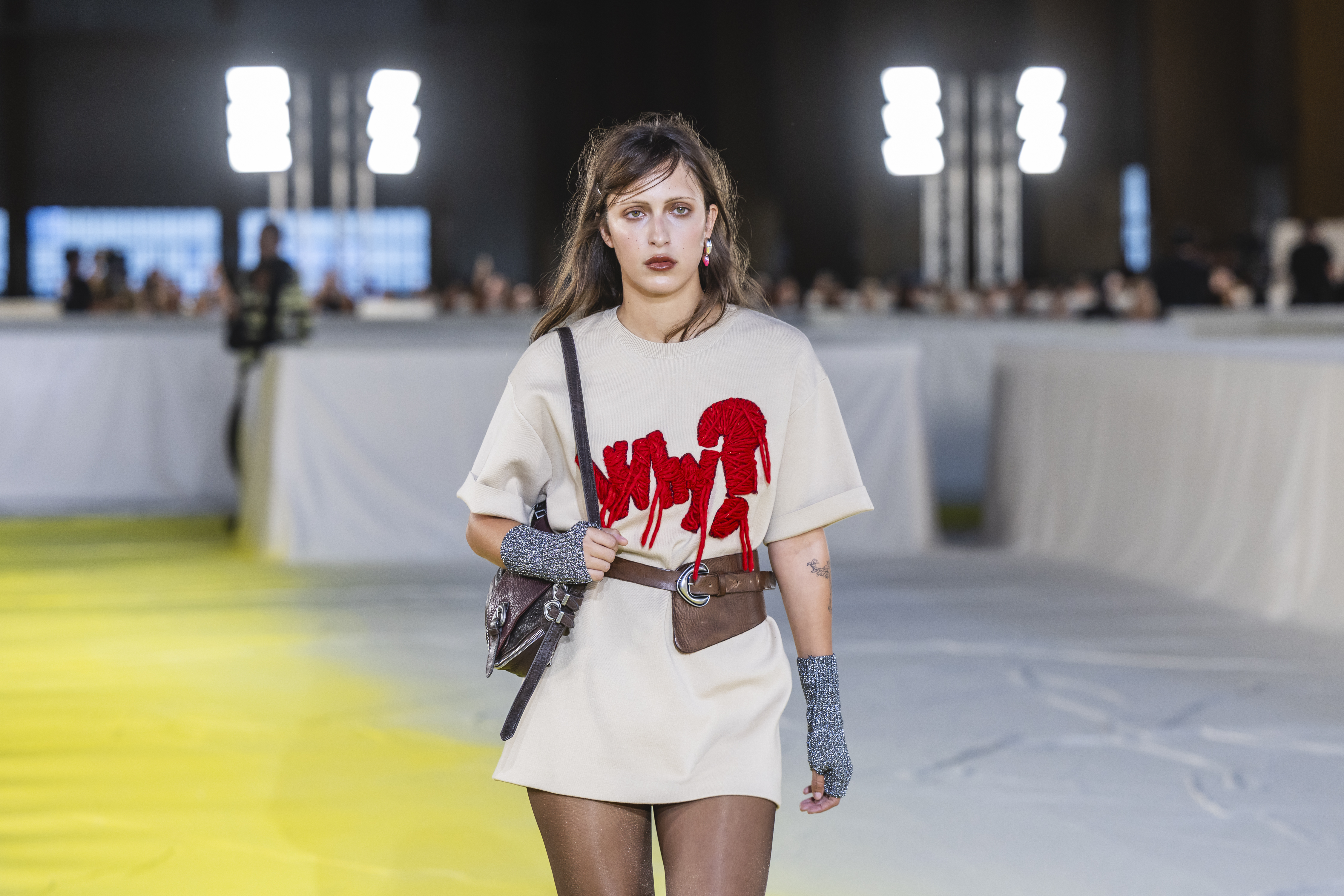 BARCELONA, SPAIN - SEPTEMBER 10: Aydan Nix walks the runway during the Desigual fashion show on September 10, 2025 in Barcelona, Spain. (Photo by Xavi Torrent/Getty Images)