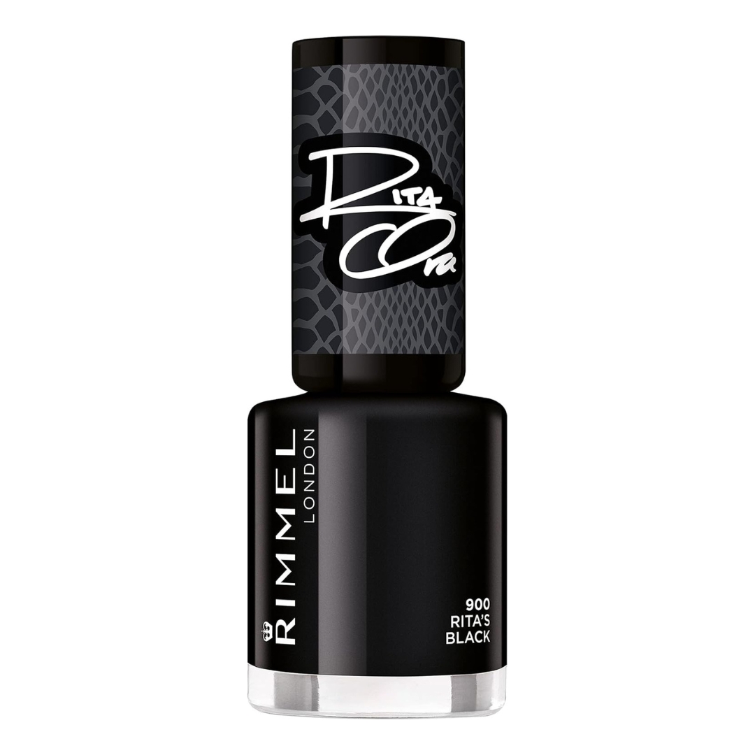 Rimmel London 60 Seconds Super Shine Nail Polish in '900 Ritas Black'