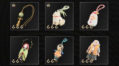 The six Onimusha Way of the Sword charms
