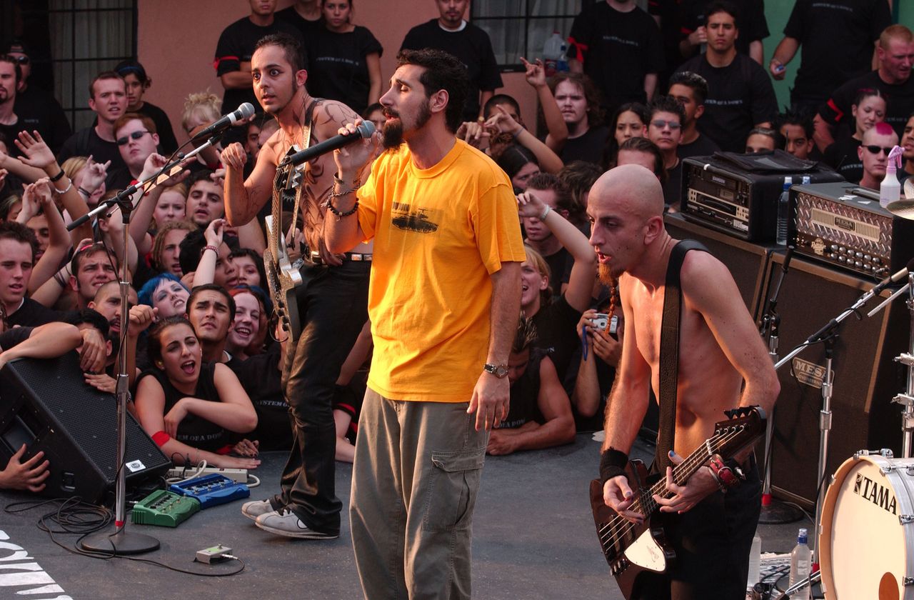 System Of A Down on the set of the Chop Suey! video