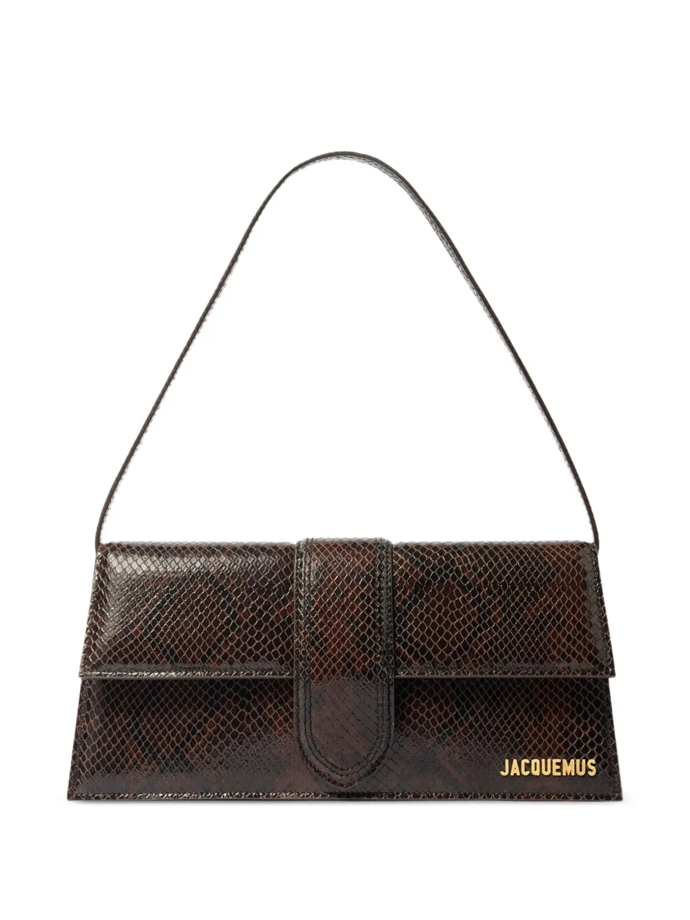 Jacquemus Le Chouchou Snakeskin Leather Flap Shoulder Bag | One Size