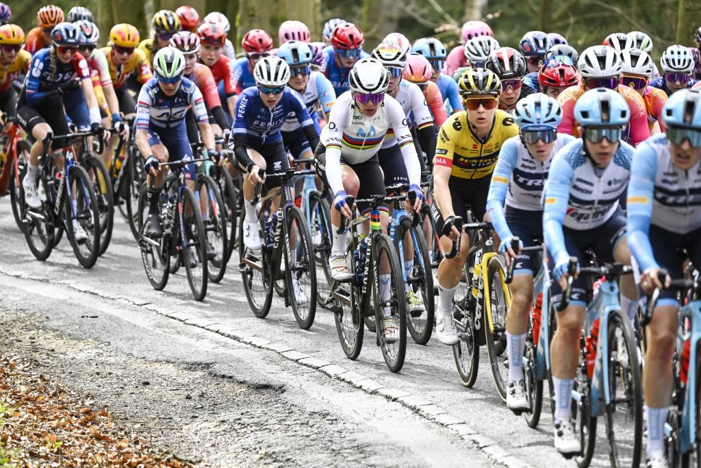 UCI Movistar Teams Dutch rider Annemiek van Vleuten C competes during the women elite race of the LiegeBastogneLiege one day cycling event 1421km from Liege over Bastogne to Liege on April 23 2023 Photo by Tom Goyvaerts Belga AFP Belgium OUT Photo by TOM GOYVAERTSBelgaAFP via Getty Images