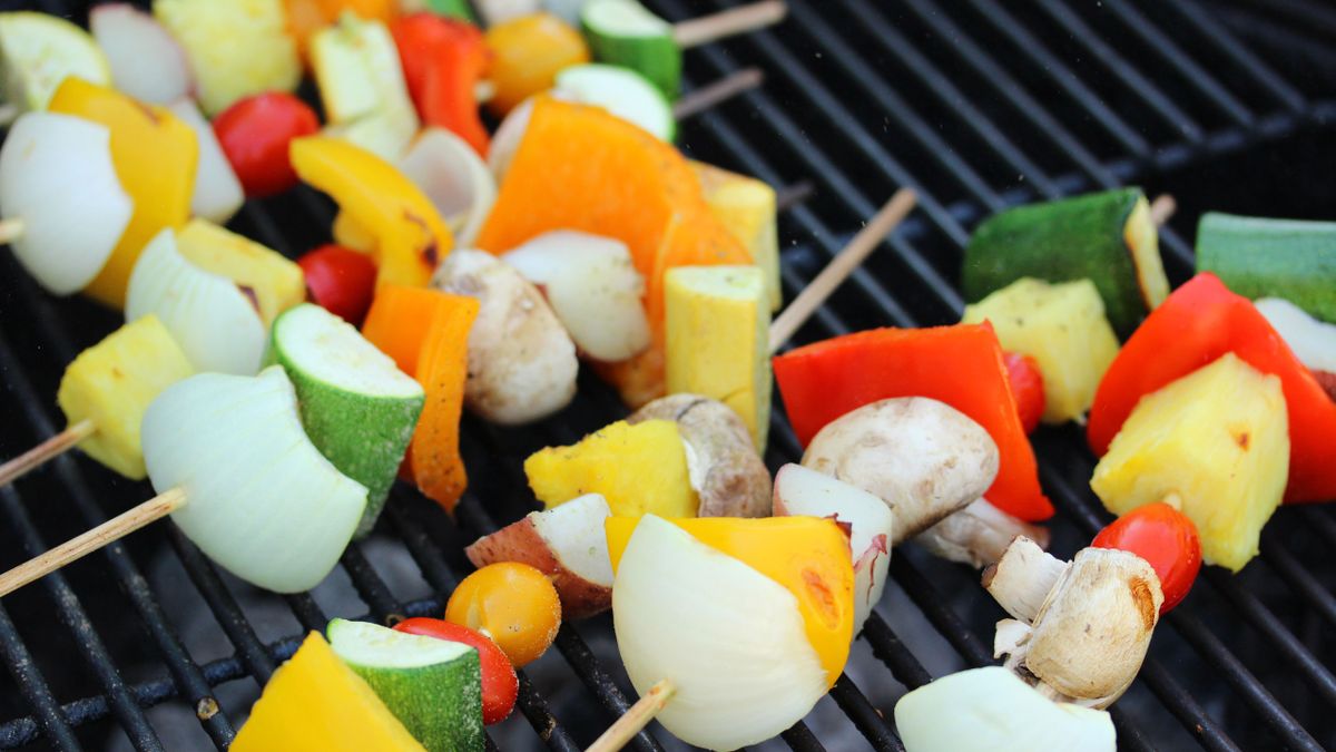 Vegetable kebabs one of our favourite vegetarian BBQ ideas Real Homes